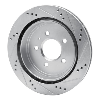 R1 Concepts R1 03-11 Cadillac CTS Rear Left Drilled & Slotted Silver Brake Rotor