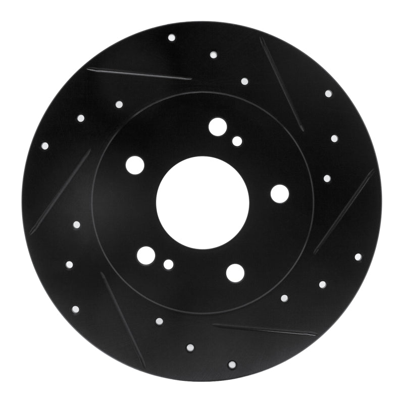 R1 Concepts R1 94-04 Infiniti I30 Rear Right Drilled & Slotted Black Brake Rotor