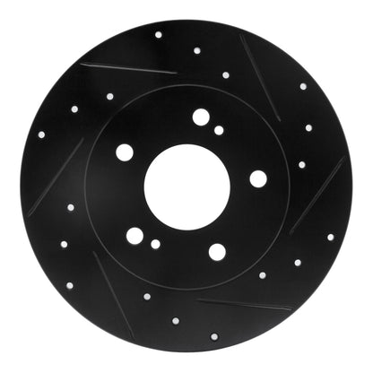 R1 Concepts R1 94-04 Infiniti I30 Rear Right Drilled & Slotted Black Brake Rotor
