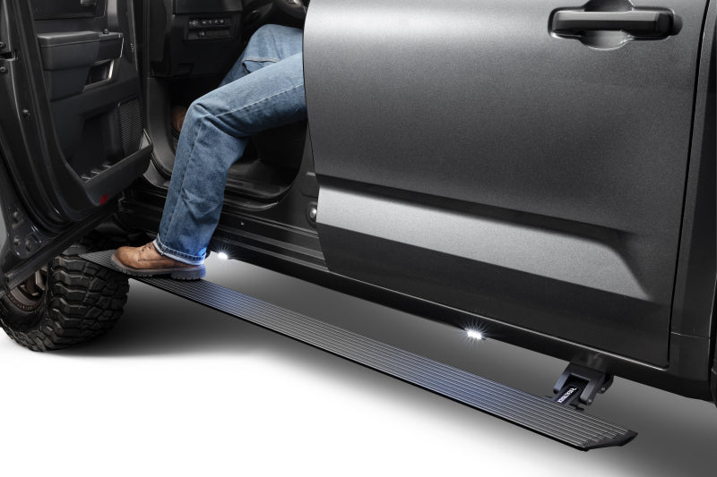 Go Rhino RealTruck 22-24 Toyota Tundra DC 4dr VoltStep Electric Running Board Kit (No Drill) - Tex. Blk