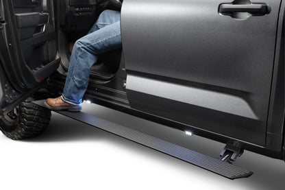 Go Rhino RealTruck 22-24 Toyota Tundra DC 4dr VoltStep Electric Running Board Kit (No Drill) - Tex. Blk