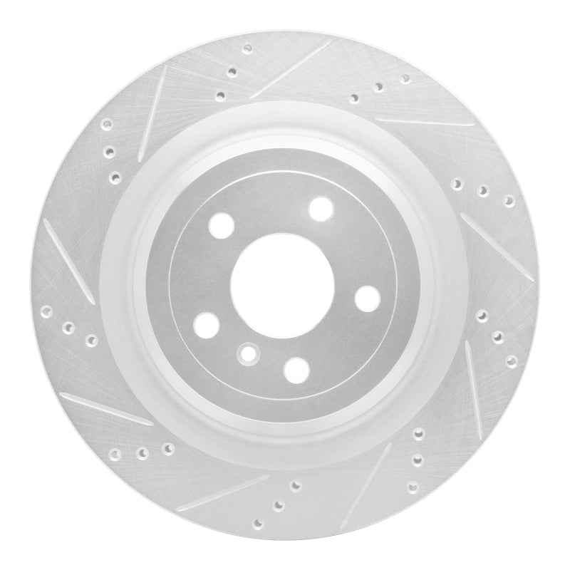 R1 Concepts R1 2013-2019 Mercedes-Benz GL450 Rear Left Drilled & Slotted Silver Brake Rotor