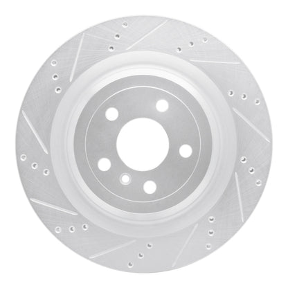 R1 Concepts R1 2013-2019 Mercedes-Benz GL450 Rear Left Drilled & Slotted Silver Brake Rotor