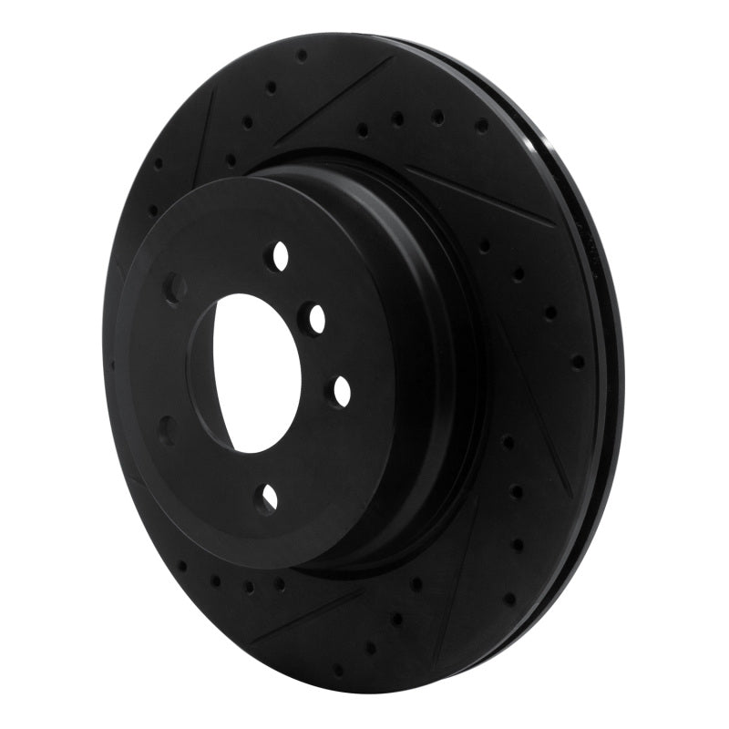 R1 Concepts R1 08-13 BMW 135I Rear Left Drilled & Slotted Black Brake Rotor