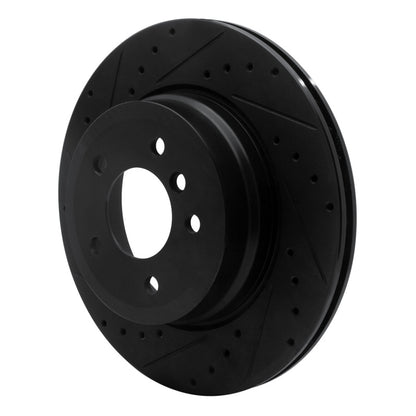 R1 Concepts R1 08-13 BMW 135I Rear Left Drilled & Slotted Black Brake Rotor