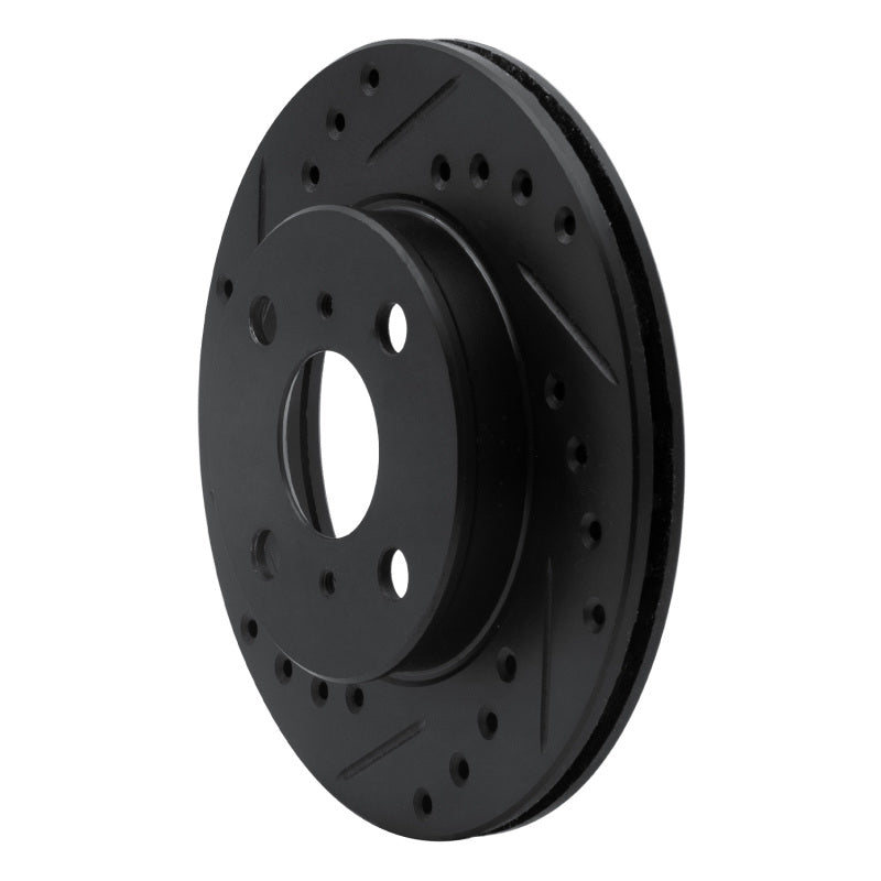 R1 Concepts R1 91-99 Toyota Paseo Front Left Drilled & Slotted Black Brake Rotor