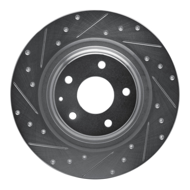 R1 Concepts R1 16-23 Mazda CX-9 Rear Left Drilled & Slotted Silver Brake Rotor