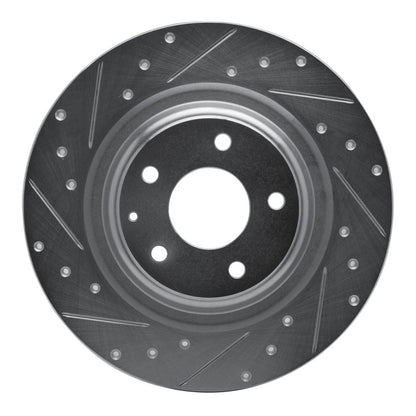 R1 Concepts R1 16-23 Mazda CX-9 Rear Left Drilled & Slotted Silver Brake Rotor