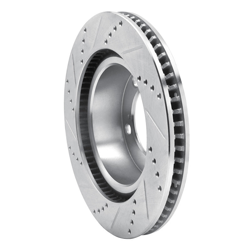 R1 Concepts R1 08-21 Lexus LX570 Front Right Drilled & Slotted Silver Brake Rotor