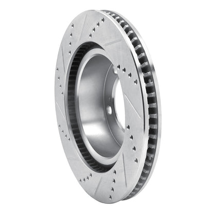 R1 Concepts R1 08-21 Lexus LX570 Front Right Drilled & Slotted Silver Brake Rotor
