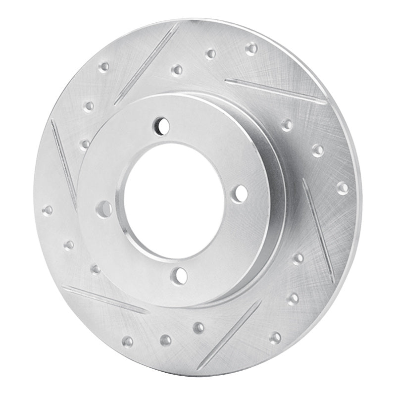 R1 Concepts R1 74-75 Nissan 710 Front Left Drilled & Slotted Silver Brake Rotor