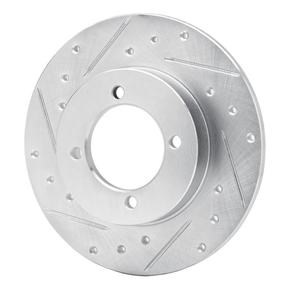 R1 Concepts R1 74-75 Nissan 710 Front Left Drilled & Slotted Silver Brake Rotor