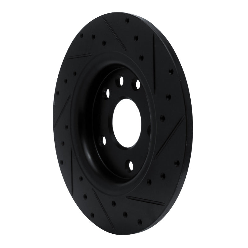 R1 Concepts R1 17-25 Chrysler Grand Caravan Rear Left Drilled & Slotted Black Brake Rotor