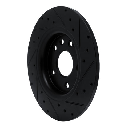 R1 Concepts R1 17-25 Chrysler Grand Caravan Rear Left Drilled & Slotted Black Brake Rotor