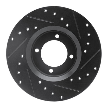 R1 Concepts R1 72-82 Toyota CORONA Front Left Drilled & Slotted Black Brake Rotor