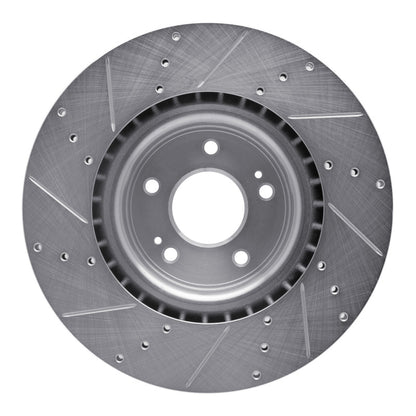 R1 Concepts R1 10-16 Hyundai Genesis Coupe Front Right Drilled & Slotted Silver Brake Rotor