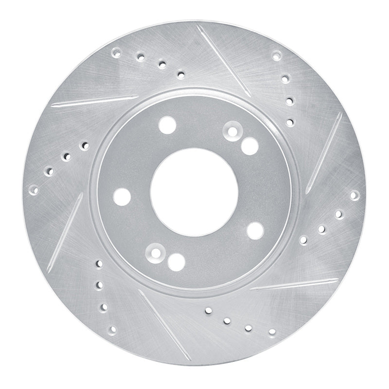 R1 Concepts R1 10-13 Kia Forte5 Front Right Drilled & Slotted Silver Brake Rotor