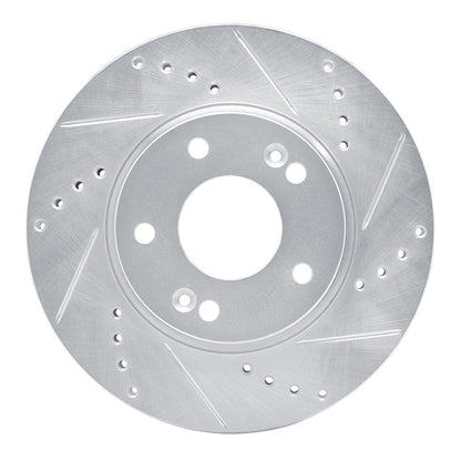 R1 Concepts R1 10-13 Kia Forte5 Front Right Drilled & Slotted Silver Brake Rotor