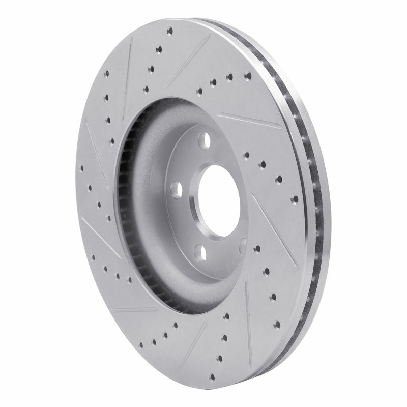R1 Concepts R1 17-20 Lincoln MKZ Front Right Drilled & Slotted Silver Brake Rotor