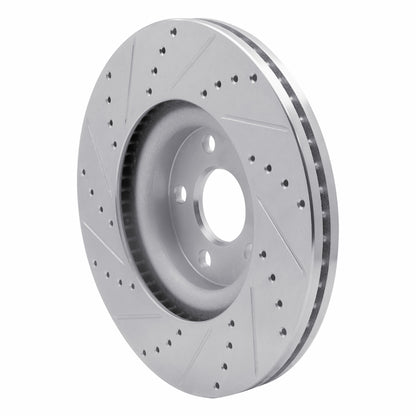 R1 Concepts R1 17-20 Lincoln MKZ Front Right Drilled & Slotted Silver Brake Rotor