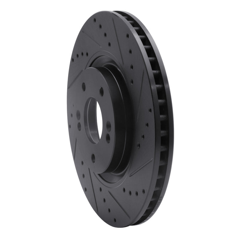 R1 Concepts R1 11-25 Hyundai Tucson Front Right Drilled & Slotted Black Brake Rotor