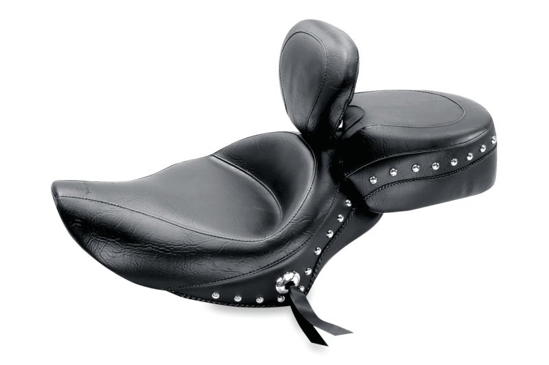 Mustang Motorcycle Mustang 04-21 Harley Sportster Wide Touring Recessed Passenger Seat w/Studs - Black