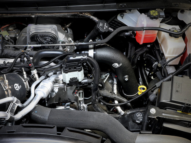 aFe BladeRunner Black 3in Aluminum Charge Pipe Kit 20-21 GM Diesel Trucks V8-6.6L (td) L5P
