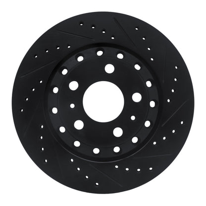 R1 Concepts R1 04-10 Audi A8 Rear Right Drilled & Slotted Black Brake Rotor