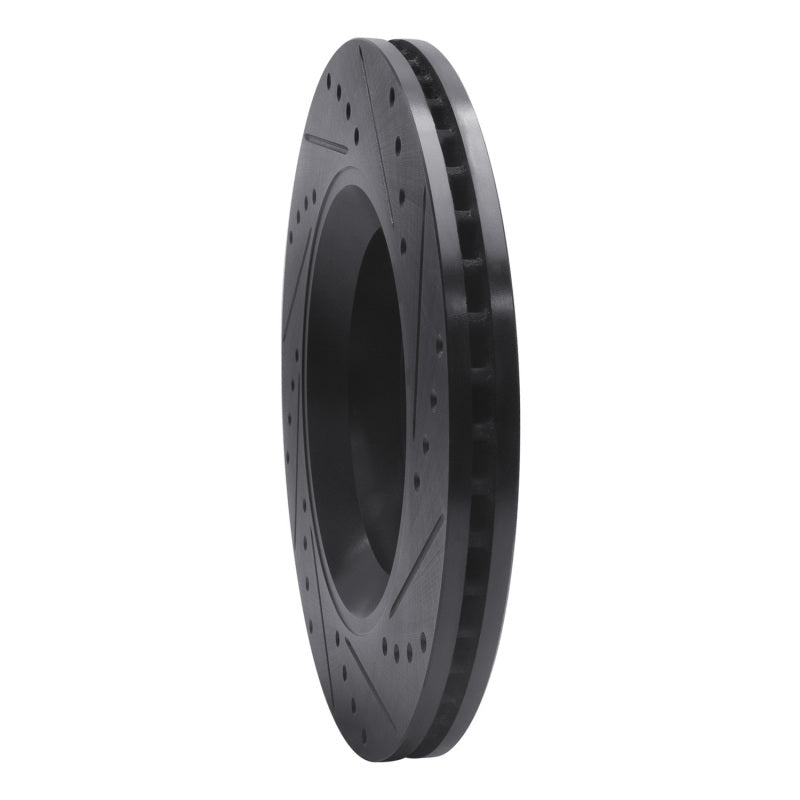 R1 Concepts R1 12-18 Jeep Wrangler Front Left Drilled & Slotted Black Brake Rotor