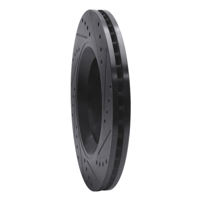 R1 Concepts R1 12-18 Jeep Wrangler Front Left Drilled & Slotted Black Brake Rotor