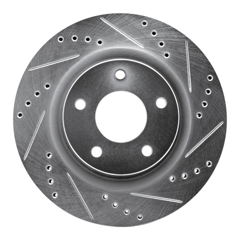 R1 Concepts R1 07-13 Nissan Altima Front Right Drilled & Slotted Silver Brake Rotor