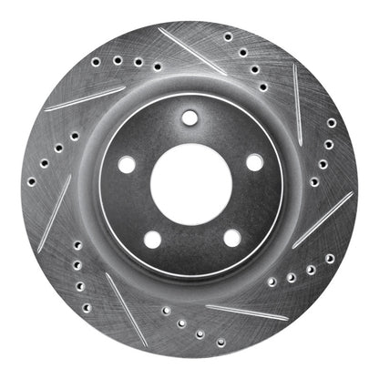 R1 Concepts R1 07-13 Nissan Altima Front Right Drilled & Slotted Silver Brake Rotor