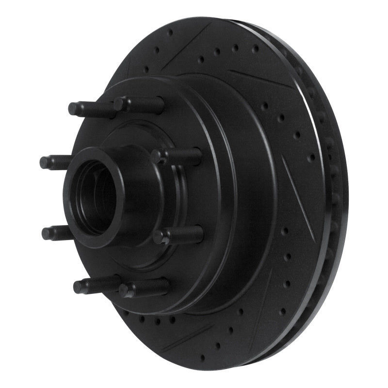 R1 Concepts R1 1986-1994 Ford F-250 2WD (Excl Super Duty) Front Left Drilled & Slotted Black Brake Rotor