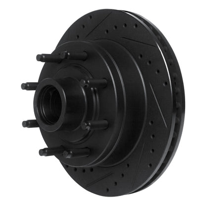 R1 Concepts R1 1986-1994 Ford F-250 2WD (Excl Super Duty) Front Left Drilled & Slotted Black Brake Rotor