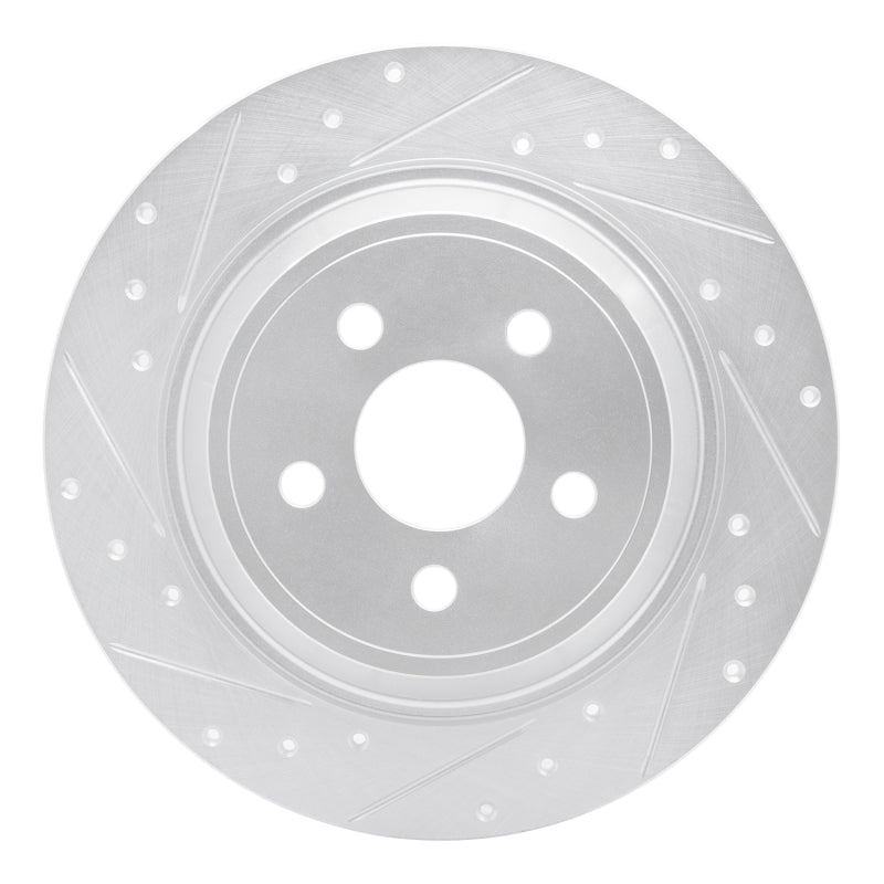 R1 Concepts R1 15-24 Ford Edge Rear Left Drilled & Slotted Silver Brake Rotor