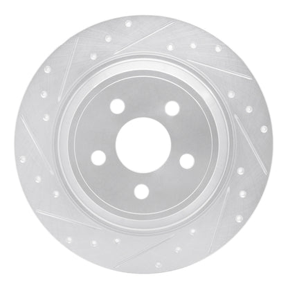 R1 Concepts R1 15-24 Ford Edge Rear Left Drilled & Slotted Silver Brake Rotor