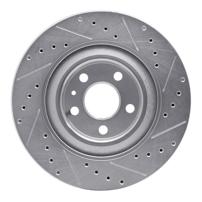 R1 Concepts R1 16-26 Volvo V60 Rear Left Drilled & Slotted Silver Brake Rotor