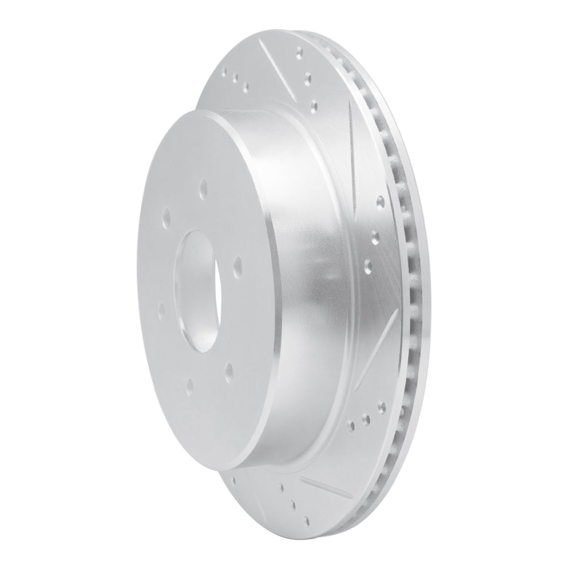 R1 Concepts R1 17-24 Nissan Titan Rear Right Drilled & Slotted Silver Brake Rotor
