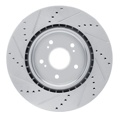 R1 Concepts R1 2019-2025 Acura RDX Front Right Drilled & Slotted Silver Brake Rotor