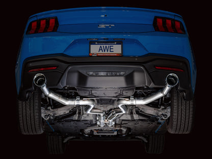 AWE Tuning AWE 2024 Ford Mustang GT Fastback S650 RWD Track Edition Cat-Back Exhaust w/ Dual Chrome Silver Tips