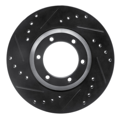 R1 Concepts R1 84-87 Isuzu Pickup Front Left Drilled & Slotted Black Brake Rotor