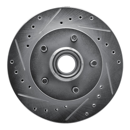 R1 Concepts R1 04-08 Ford F-150 RWD Front Left Drilled & Slotted Silver Brake Rotor