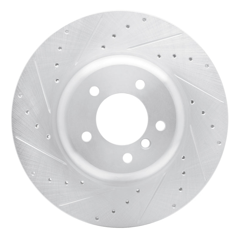 R1 Concepts R1 04-10 BMW 650I Convertible Front Left Drilled & Slotted Silver Brake Rotor