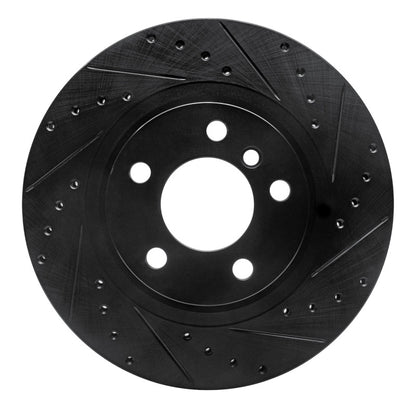 R1 Concepts R1 11-18 BMW X3 Rear Right Drilled & Slotted Black Brake Rotor