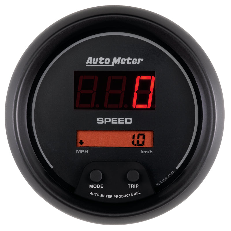 Autometer Sport-Comp Black 3 3/8in 160 MPH Digital Speedo Gauge