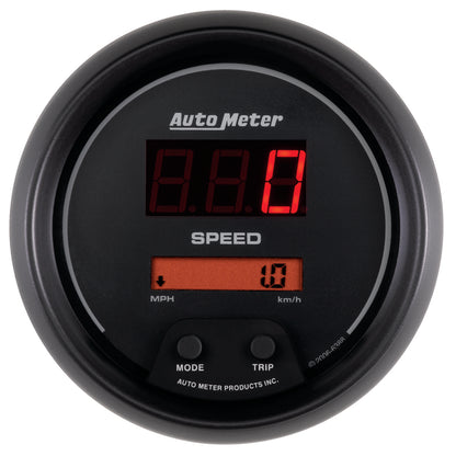 AutoMeter Gauge Kit 5 Pc. 3-3/8in. & 2-1/16in. Elec Speedo Digital Black Dial W/ Red Led