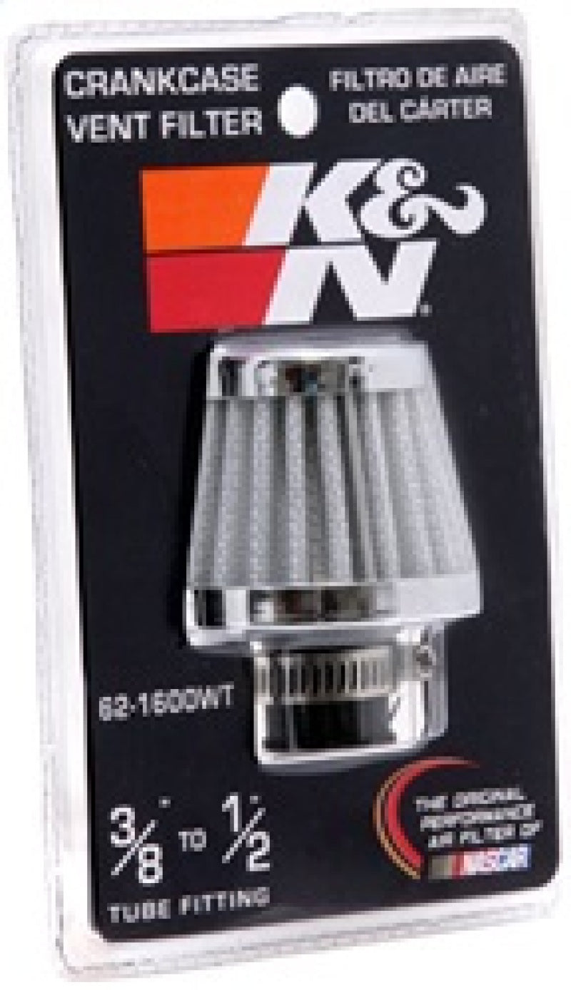 K&N Engineering K&N 2in Base OD x .375in Flange ID x 1.75in H Rubber Base Crankcase Vent Filter - White