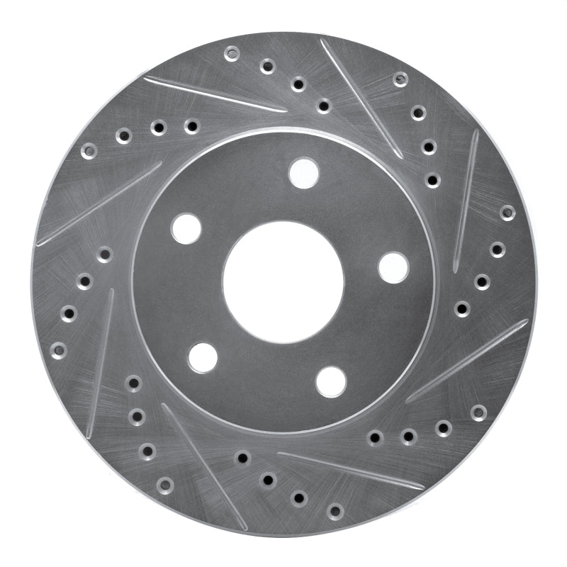 R1 Concepts R1 91-96 Toyota Previa Front Right Drilled & Slotted Silver Brake Rotor