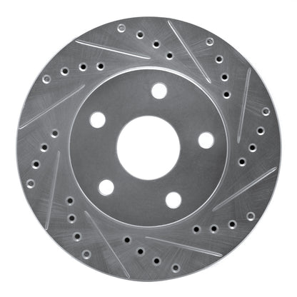 R1 Concepts R1 91-96 Toyota Previa Front Right Drilled & Slotted Silver Brake Rotor