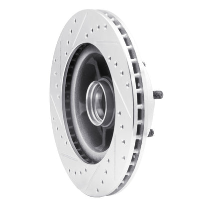 R1 Concepts R1 68-70 Ford Mustang Front Right Drilled & Slotted Silver Brake Rotor